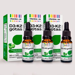 Trio Vitamina D3+K2 em Gotas (Mk-7)